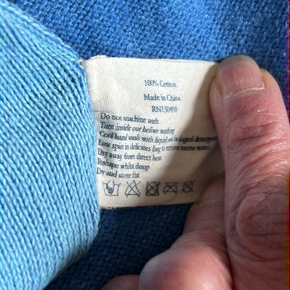 Jack Wills Blue Cotton Crewneck Sweater Sz L - Picture 5 of 6